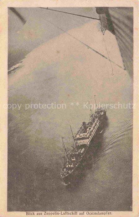Dampfer Oceanliner Zeppelin Luftschiff