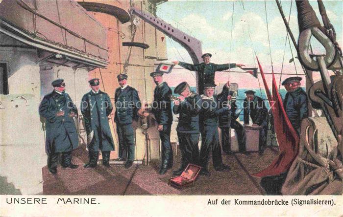 Militaria Marine Auf der Komandobruecke  Signalisieren
