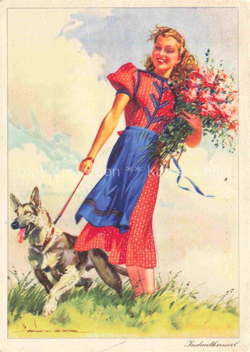Shepard Schaeferhund Deutscher German allemand-- Frau Blumen