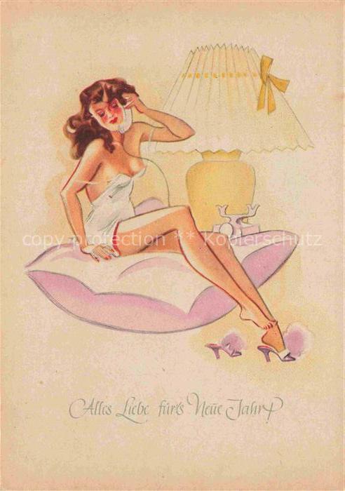 Neujahr Annee New Year Frau Telefon