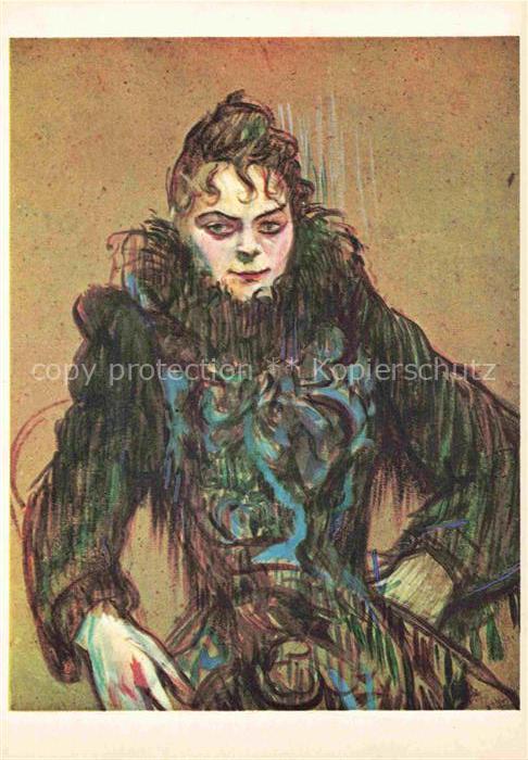 LAUTREC TOULOUSE-LAUTREC Henri de (1864-1901) Kuenstlerkarte Woman with a black