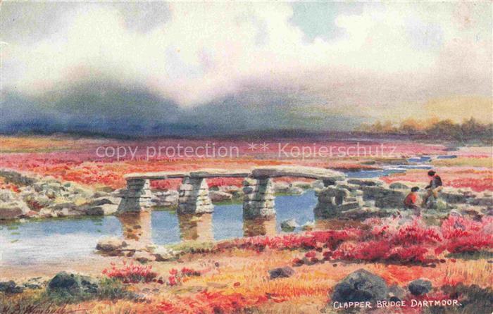 Clapper Bridge Dartmoor North Nottinghamshire UK Panorama