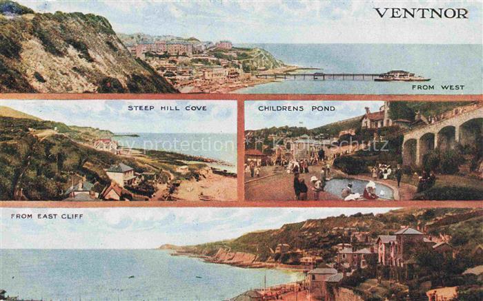 Ventnor IOW Isle of Wight UK Panorama Steep Hill Cove Childrens Pond From East C