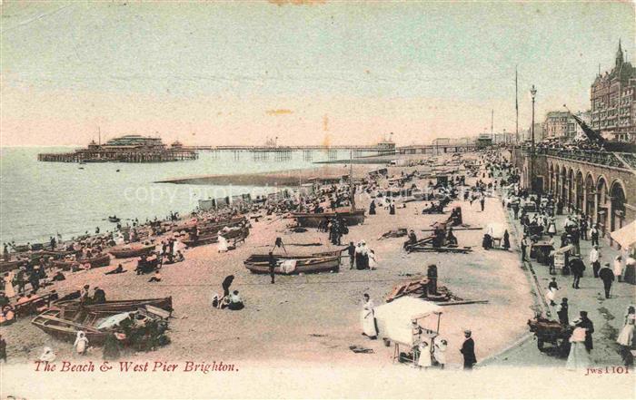 BRIGHTON East Sussex UK The Beach and West Pier