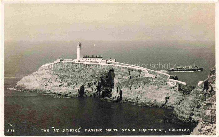 Holyhead Isle of Anglesey Wales UK The St Seiriol Passing South Stack Lighthouse