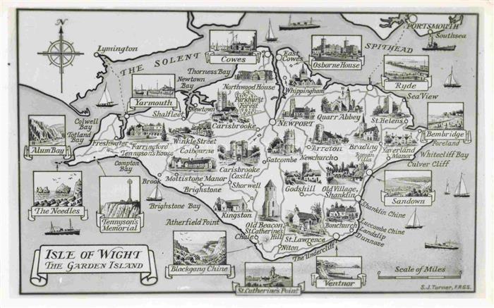 Isle-of-Wight IOW   UK The Garden Island uebersichtskarte
