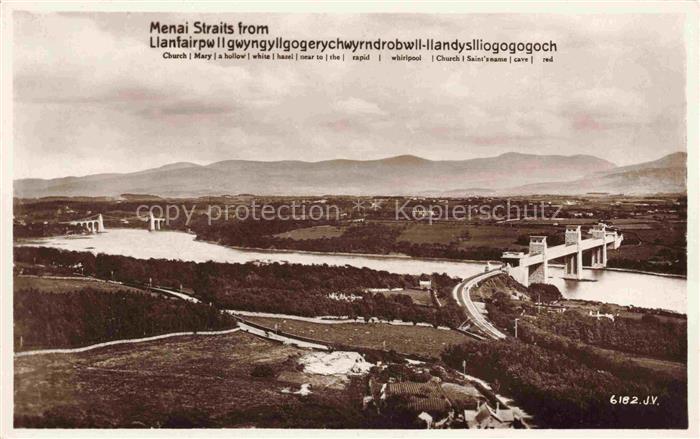 Menai Straits Wales UK Panorama