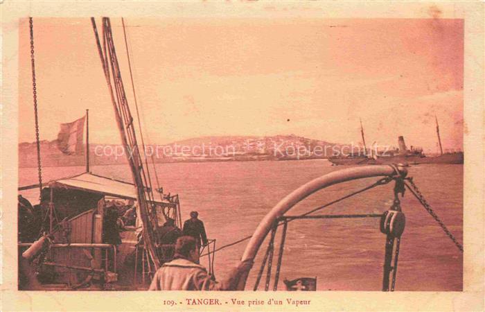 TANGER Tangier Tangiers Maroc Vue prise d'un Vapeur