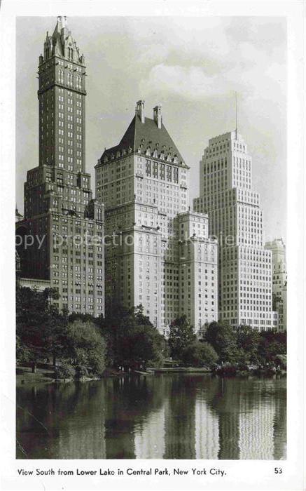 NEW YORK City USA View South from Lower Lake in Central Park
