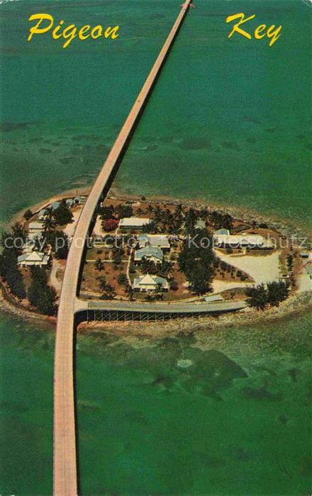 Pigeon Key Marathon Florida USA Aerial view of the Seven Mile Bridge