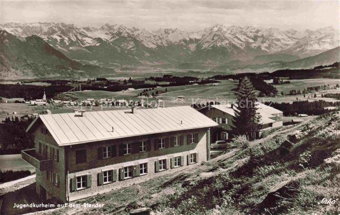 Wiggensbach Jugendkurheim auf dem Blender mit Oberstdorfer und Tiroler Bergen
