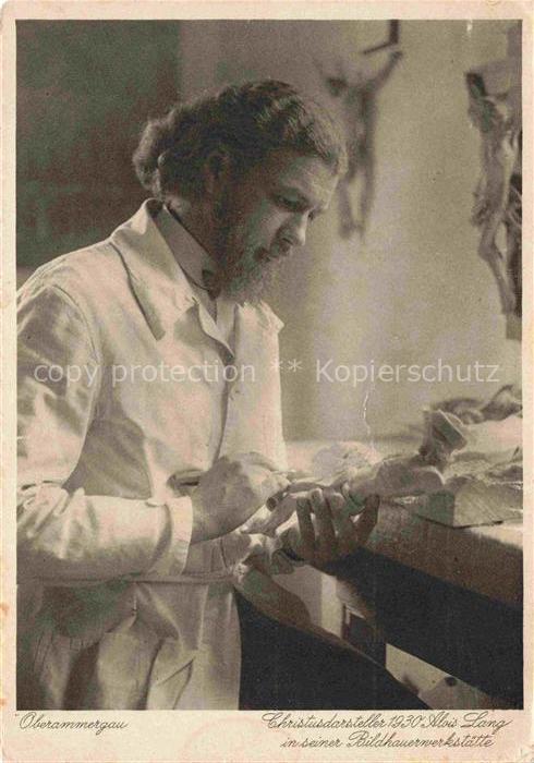 OBERAMMERGAU Bayern Christusdarsteller 1930 Alois Lang in seiner Bildhauerwerkst