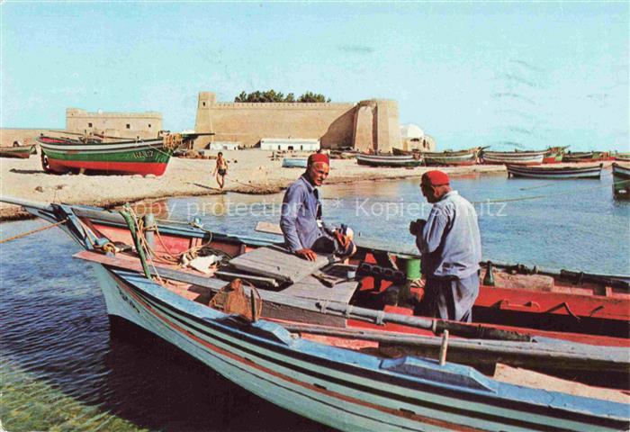 Hammamet Tunesie Strand Festung Fischerboote
