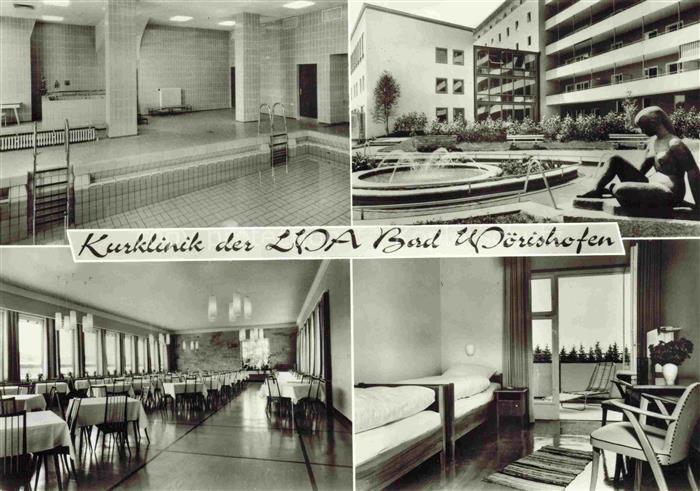 BAD WoeRISHOFEN Kurklinik der LVA Hallenbad Brunnen Figur Speisesaal Zimmer