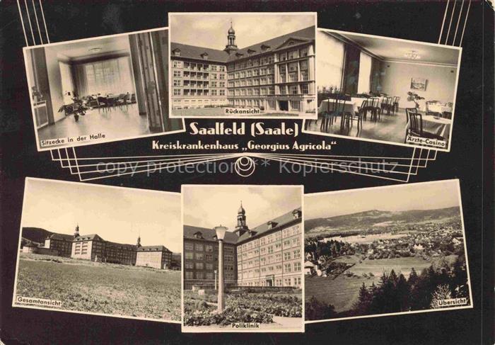 Saalfeld Saale Thueringen Kreiskrankenhaus Georgius Agricola Sitzecke Rueckansic