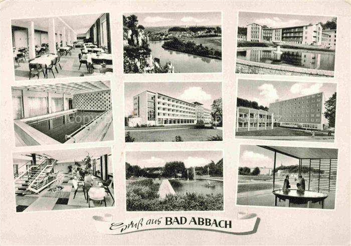 Bad Abbach Bayern Sanatorium Teilansichten Bad Speisesaal Teich