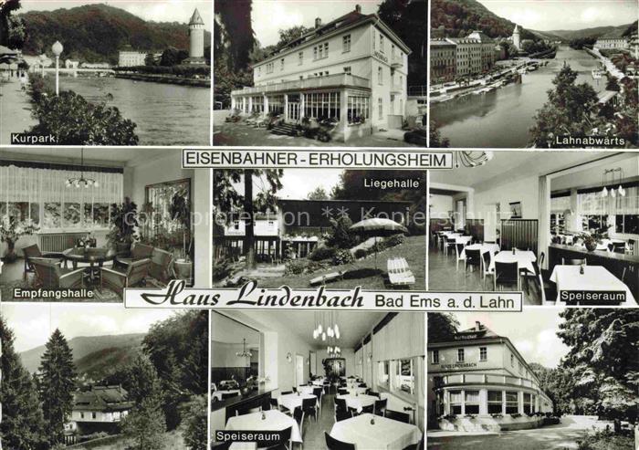 BAD EMS Rheinland-Pfalz Eisenbahner Erholungsheim Haus Lindenbach Kurpark Empfan