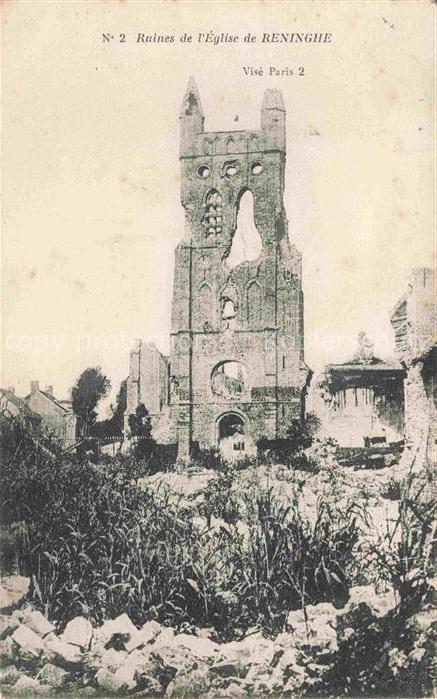 Reninghe Reninge West-Vlaanderen Belgie Ruines de Eglise