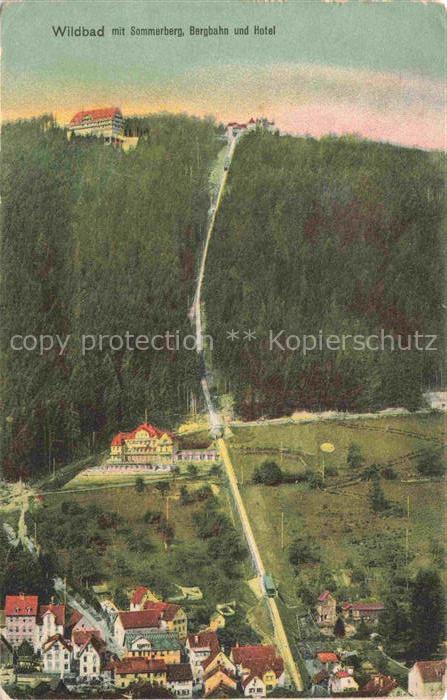 WILDBAD  Bad Schwarzwald BW mit Sommerberg Bergbahn und Hotel