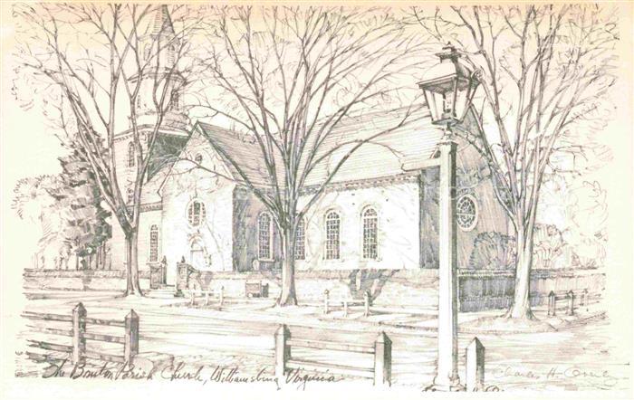 Williamsburg Virginia USA Bruton Parish Church Zeichnung