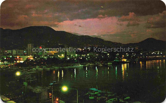 Acapulco Guerrero Mexico Twilight view of part of the Center of Acapulco