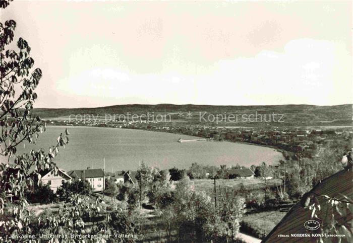 Joenkoeping Sweden Utsikt fran Bymarken over Vaettern