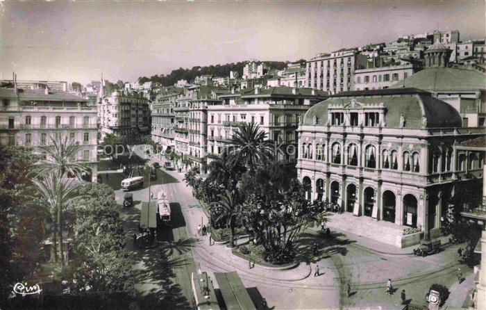 ALGER  Algerie Le Theatre et Rue Dumont d'Urville