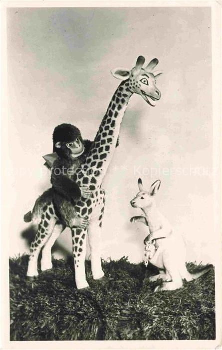 Spielzeug Toy Juet Juguete-- Sonneberg Thueringen Giraffe Kaenguruh