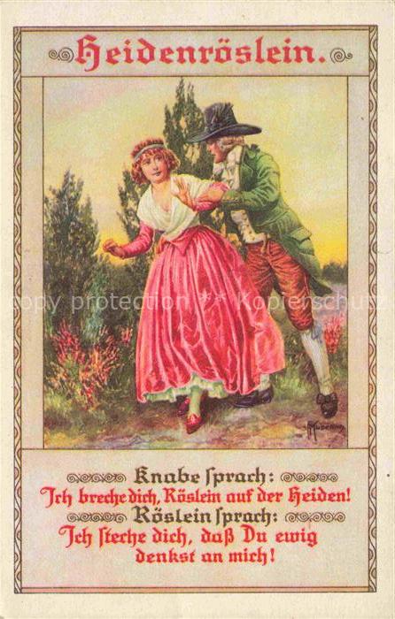 WIA Verlag WIA Kuenstlerkarten Teplitz-Schoenau Heidenroeslein