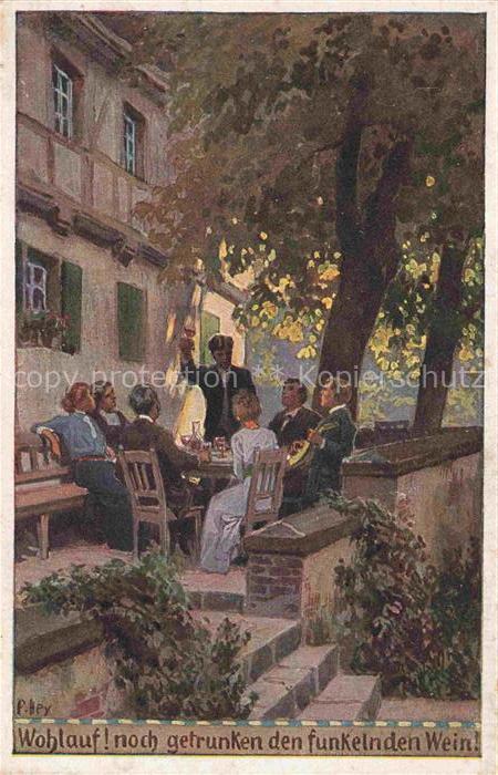 HEY Paul (1867-1952) Kuenstlerkarte Nr. Wohlauf noch getrunken