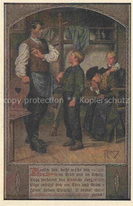 Schulverein Deutscher Nr. 802 Deutsch sein heisst wahr sein Kind Mann Frau