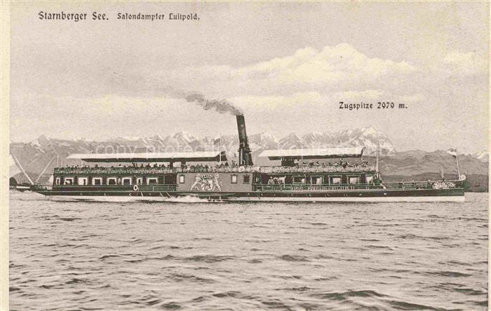 Dampfer Seitenrad Starnberger See Salondampfer Luitpold