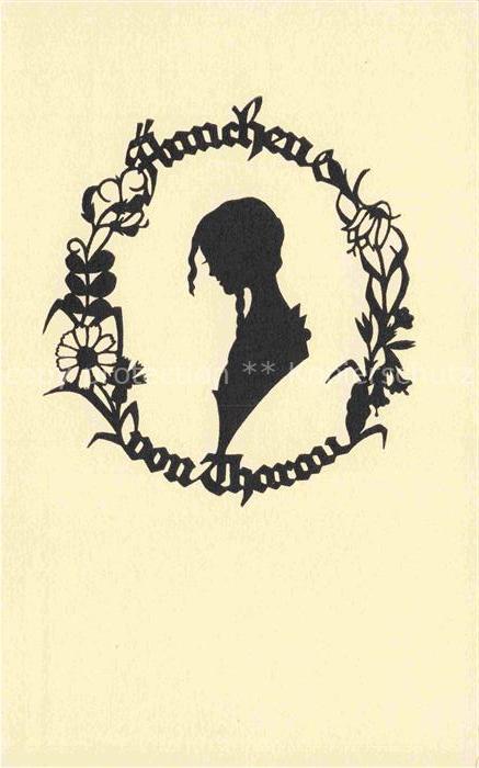 SCHWINDT A. M. Kuenstlerkarte Schattenbild Maennchen von Tharau