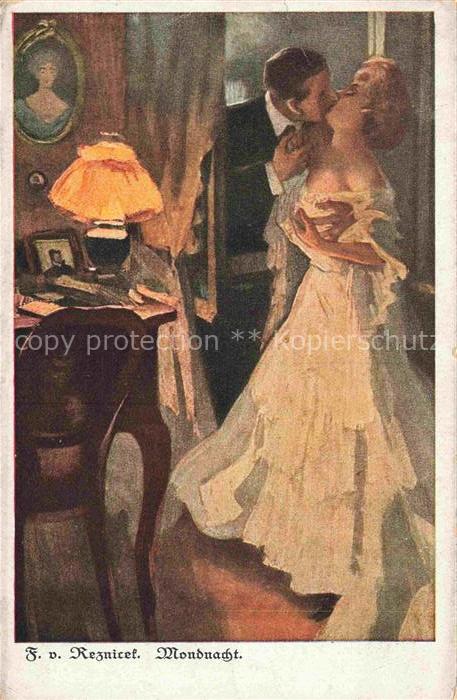 REZNICEK F. von Kuenstlerkarte Mondnacht