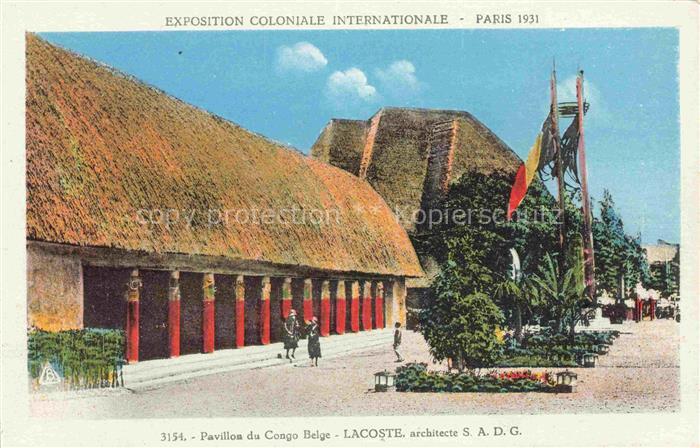 Exposition Coloniale Paris 1931 Pavillon Congo Belge Lacoste