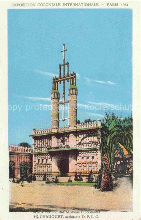 Exposition Coloniale Paris 1931 Pavillon des Missions Protestantes Chauquet