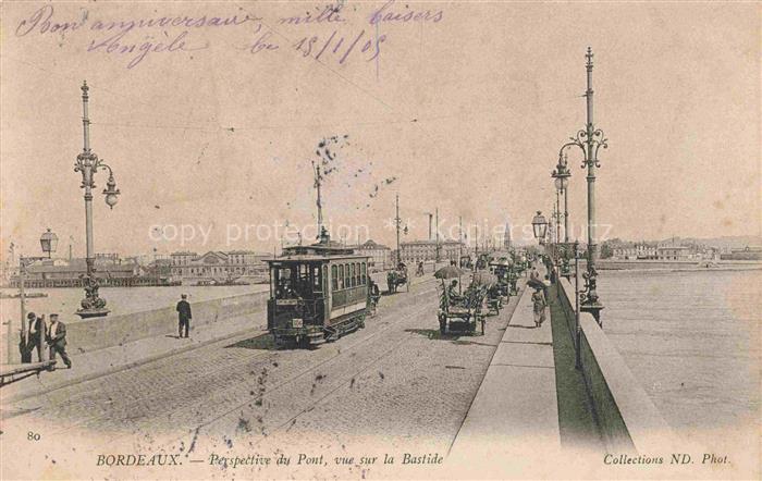 STRAssENBAHN Tramway-- Bordeaux pueont Bastide