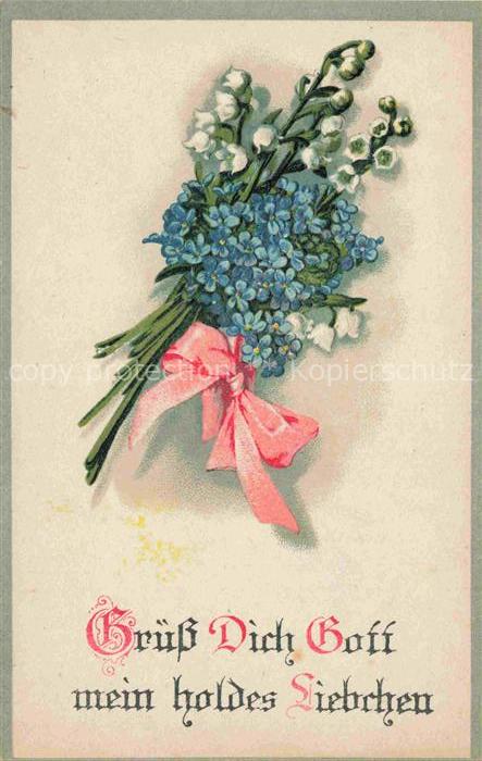 Maigloeckchen Lily of the Valley Muguet Mughetto-- Straus Litho