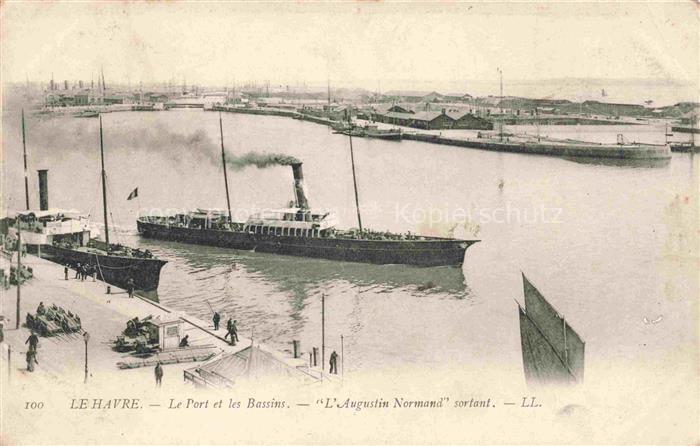 Dampfer Binnenschifffahrt Le Havre Bassines L Augustin Normand