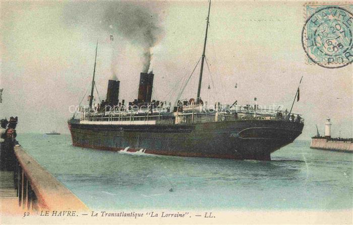 Dampfer Binnenschifffahrt Le Havre Transatlantique La Lorraine