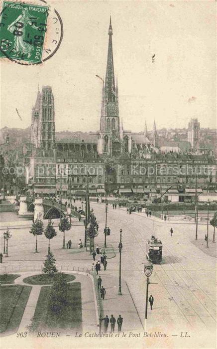 STRAssENBAHN Tramway-- Rouen Cathedrale Pont Boicldieu