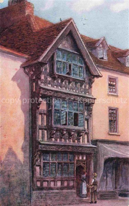 QUATREMAIN William Wells (1857-1930) Kuenstlerkarte Stratford on Avon House