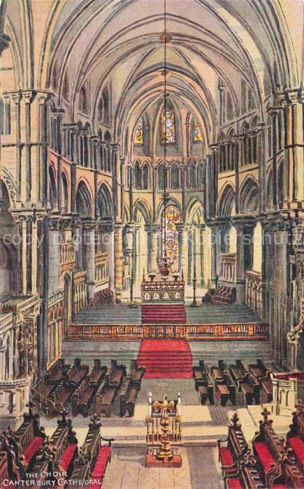 ARQ QUINTON Alfred Robert (1853-1934) Kuenstlerkarte Nr. Canterbury Cathedral