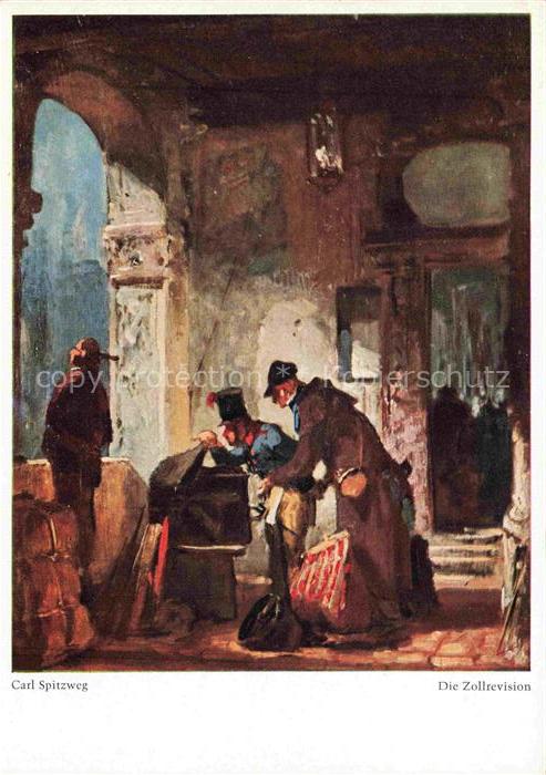 Spitzweg Carl Kuenstlerkarte Die Zollrevision