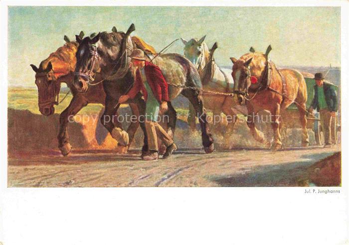 JUNGHANNS Jul. P. Kuenstlerkarte Schwere Arbeit