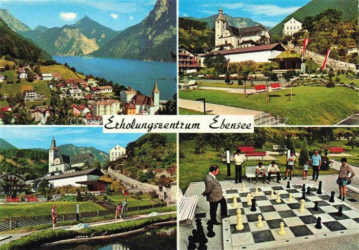 Schach Chess Echecs (auf Postkarte)-- Ebensee Salzkammergut