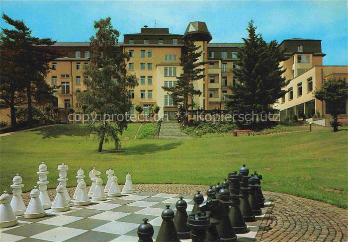 Schach Chess Echecs (auf Postkarte)-- Klinik der KVB Koenigstein im Taunus