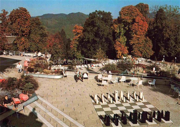 Schach Chess Echecs (auf Postkarte)-- Badeweiler Schwarzwald Kurhaus