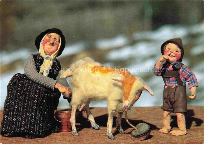 Puppe Doll Poupee Kinderspielzeug Kaernten Rinfl Kind Oma Ziege