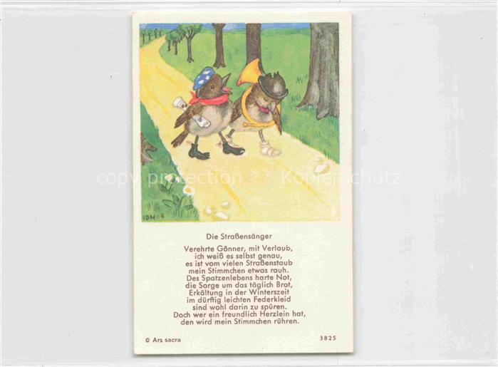 IBM BOHATTA-MORPURGO Ida (1900-1992) Kuenstlerkarte Nr. 3825 Die Strassensaenger